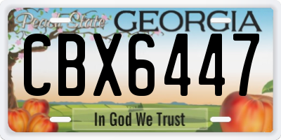 GA license plate CBX6447