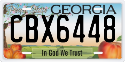 GA license plate CBX6448