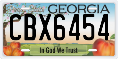 GA license plate CBX6454