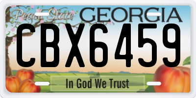 GA license plate CBX6459