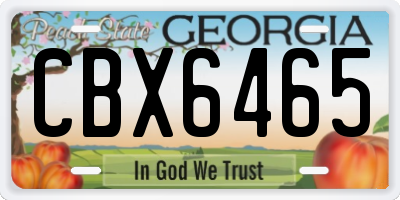 GA license plate CBX6465