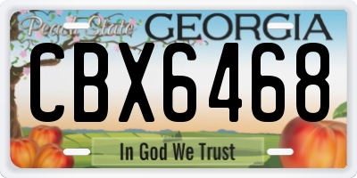 GA license plate CBX6468
