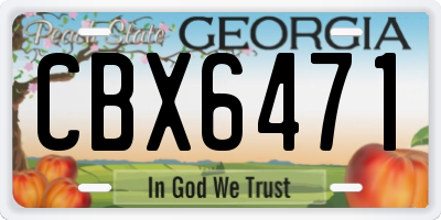 GA license plate CBX6471