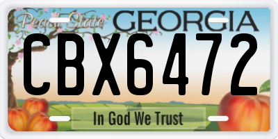 GA license plate CBX6472