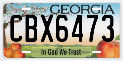 GA license plate CBX6473