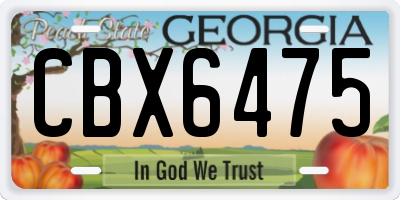 GA license plate CBX6475