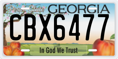 GA license plate CBX6477