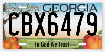 GA license plate CBX6479