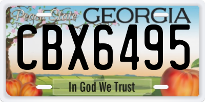 GA license plate CBX6495