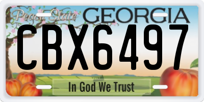 GA license plate CBX6497