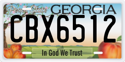 GA license plate CBX6512