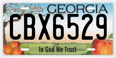 GA license plate CBX6529
