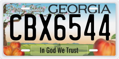 GA license plate CBX6544
