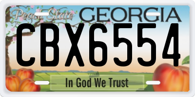 GA license plate CBX6554
