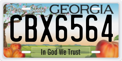 GA license plate CBX6564