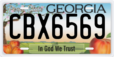 GA license plate CBX6569