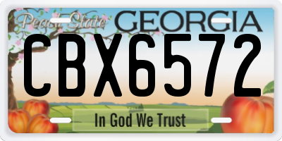 GA license plate CBX6572