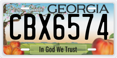 GA license plate CBX6574
