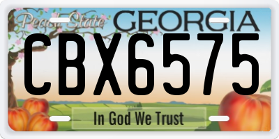 GA license plate CBX6575