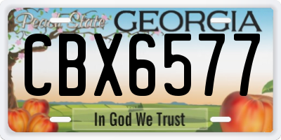 GA license plate CBX6577