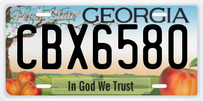 GA license plate CBX6580