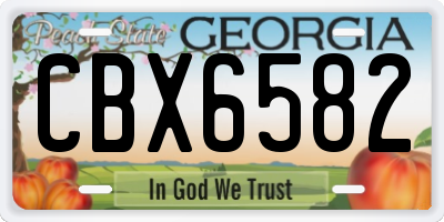 GA license plate CBX6582