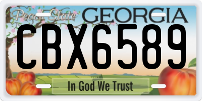 GA license plate CBX6589