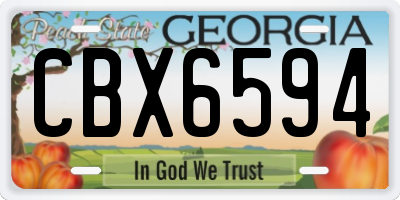 GA license plate CBX6594
