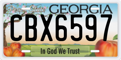GA license plate CBX6597