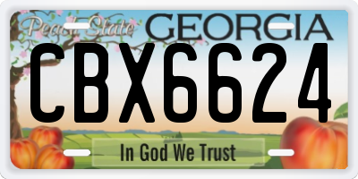 GA license plate CBX6624
