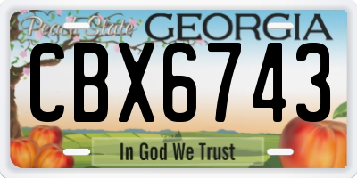 GA license plate CBX6743