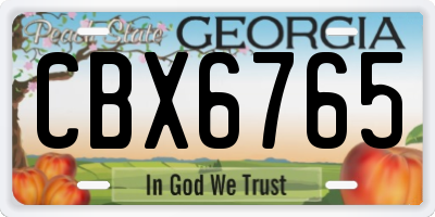 GA license plate CBX6765