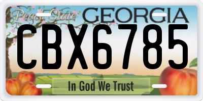 GA license plate CBX6785