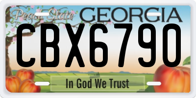 GA license plate CBX6790
