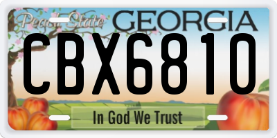 GA license plate CBX6810
