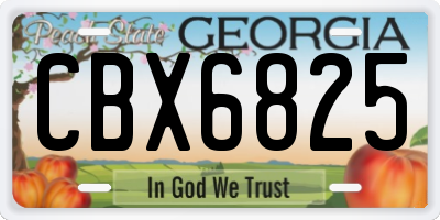GA license plate CBX6825