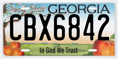 GA license plate CBX6842