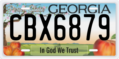 GA license plate CBX6879