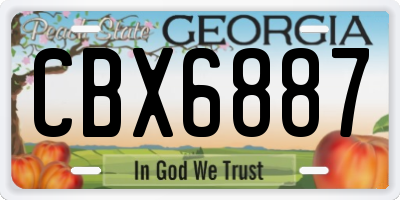 GA license plate CBX6887
