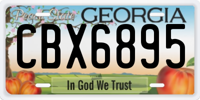 GA license plate CBX6895