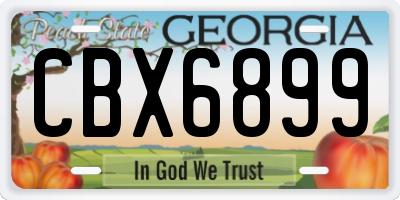 GA license plate CBX6899
