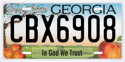 GA license plate CBX6908