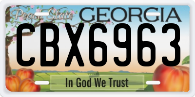 GA license plate CBX6963