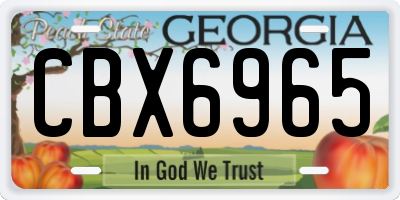 GA license plate CBX6965