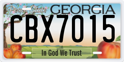 GA license plate CBX7015
