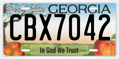 GA license plate CBX7042