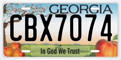 GA license plate CBX7074