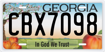 GA license plate CBX7098