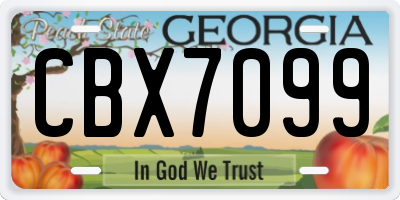 GA license plate CBX7099