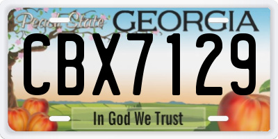 GA license plate CBX7129